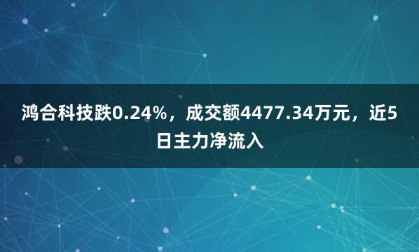 鸿合科技跌0.24%，成交额4477.34万元，近5日主力净流入