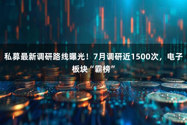 私募最新调研路线曝光！7月调研近1500次，电子板块“霸榜”